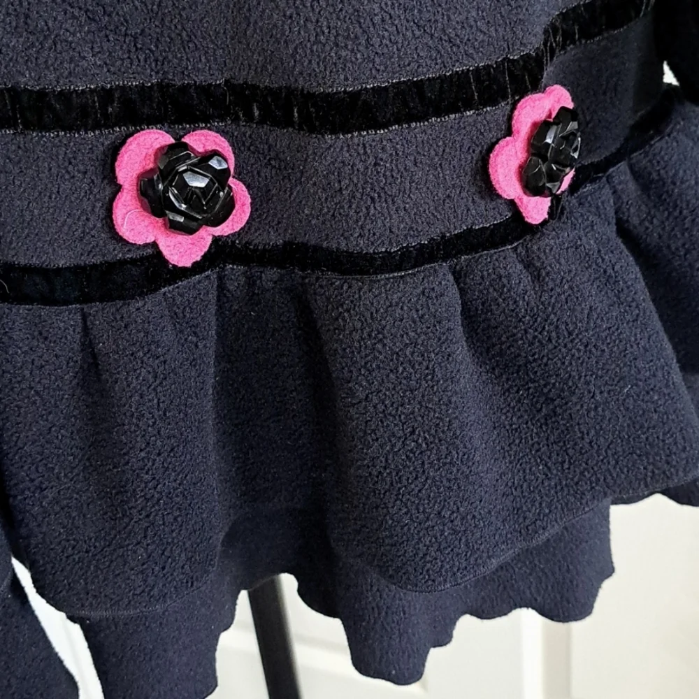 Corky & Company Fun and Functional Outter Girly Fleece A-Line Ruffles Coat